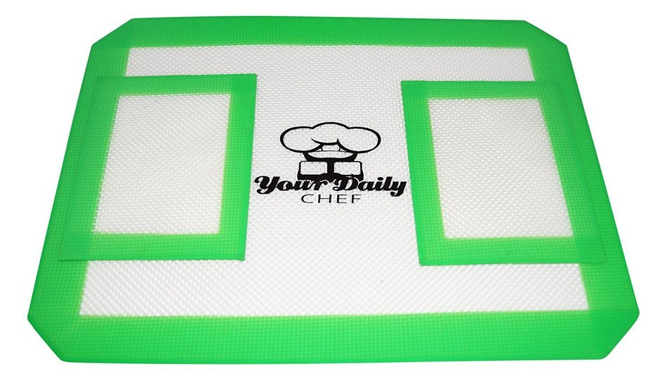 Your Daily Chef Non Stick Silicone Dab Mat Baking Cookie Sheet Set of 2,8.5 Inches X 11 Inches Green N6