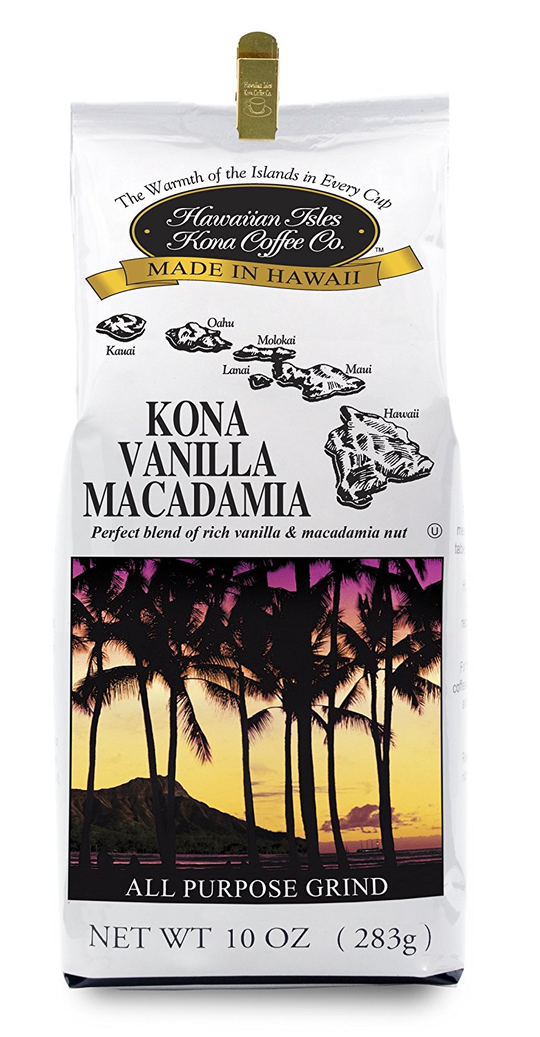 Hawaiian Isles Kona Coffee Vanilla Macadamia Nut 10 oz. free image