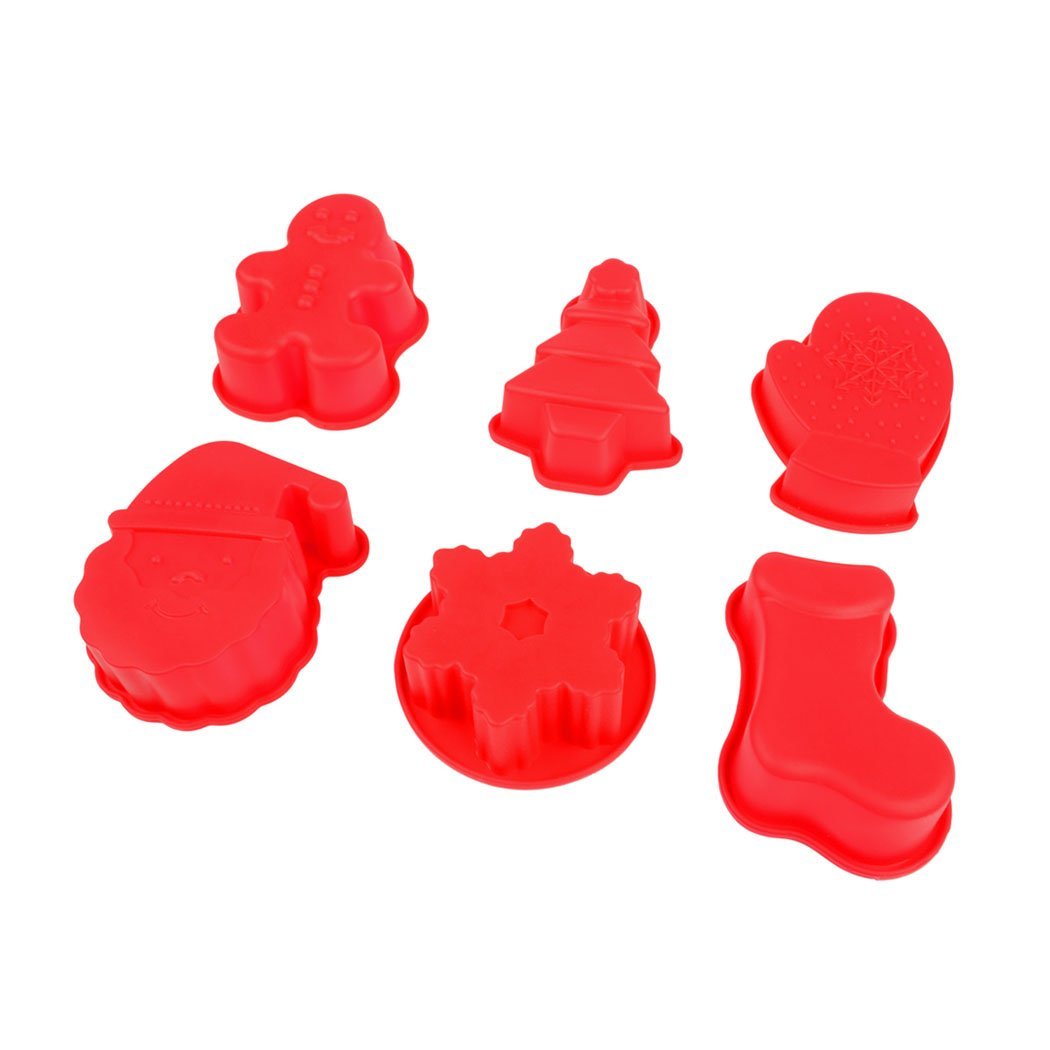 Inkint 6pcs/set Silicone Christmas Cake Mold Chocolate Pudding Making ...