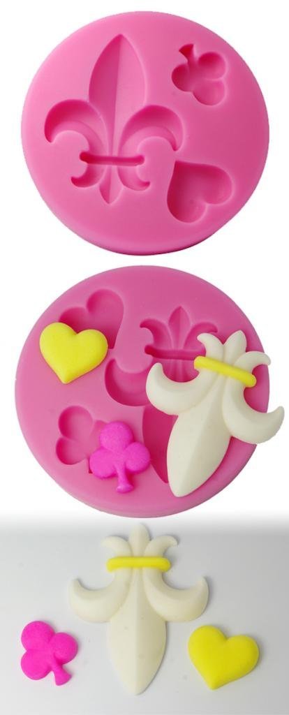 FOUR-C Sugarpaste Silicone Mold Top Decorating for Cup Cake Color Pink ...