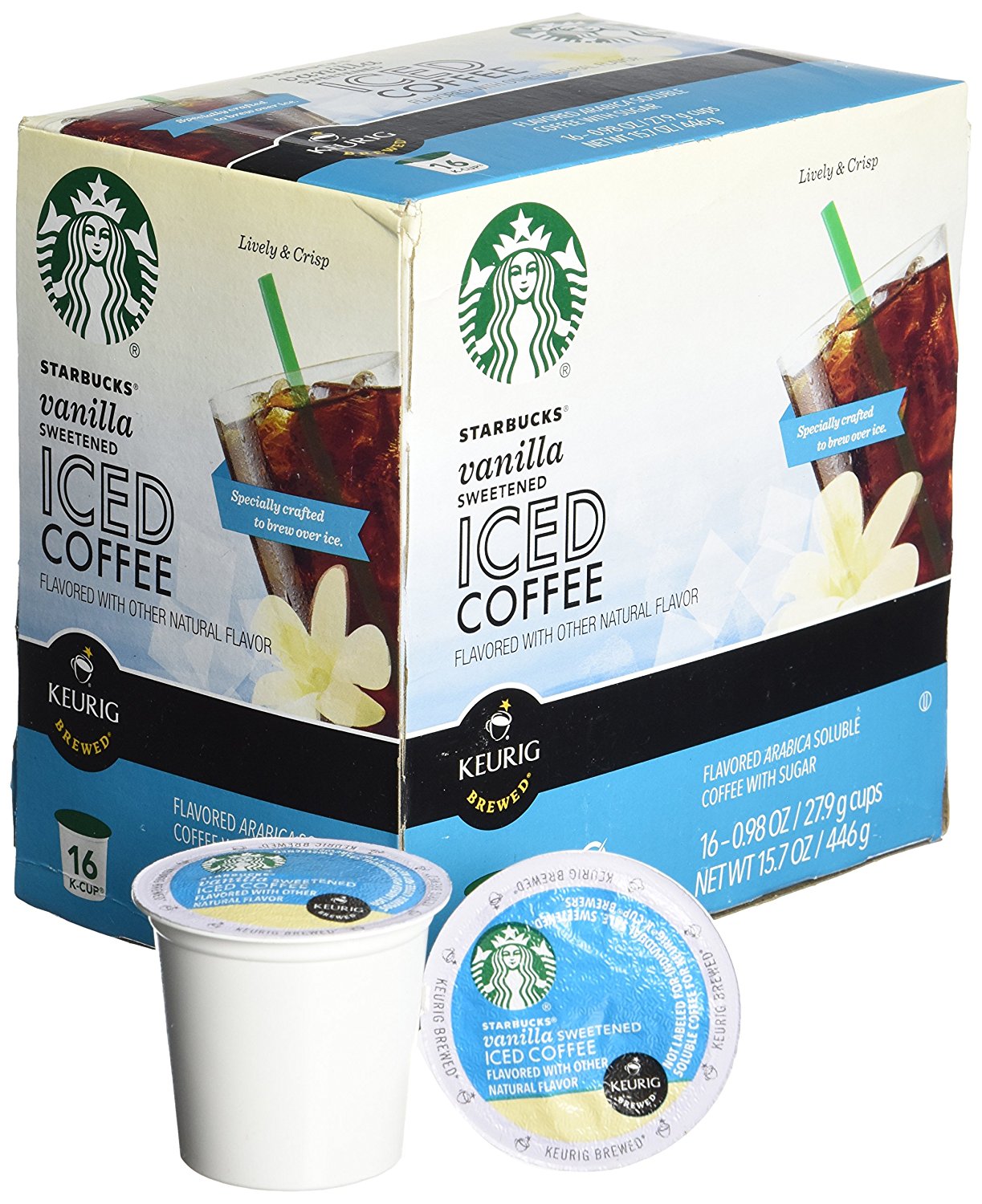 Keurig Starbucks Vanilla Sweetened Iced Coffee K-cup 16 Ct N2 free ...