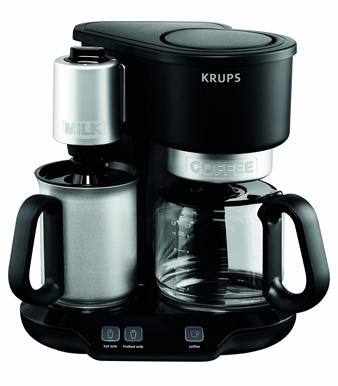 KRUPS KM310850 Latteccino 2in1 Coffee Maker Machine with Professional Milk Frother, 8Cup