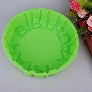 Longzang Large HAPPY BIRTHDAY Silicone Mold for Cake Baking N4
