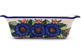 Polmedia Polish Pottery 13-inch Stoneware Rectangular Baker H7816G Hand Painted from Cer-Maz in Boleslawiec Poland... N3
