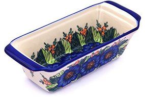 Polmedia Polish Pottery 13-inch Stoneware Rectangular Baker H7816G Hand Painted from Cer-Maz in Boleslawiec Poland... N4