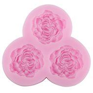 niceeshop(TM) 3 Cavity Flower Shape Decorating Party Silicone Cake Mold Fondant Baking Mold,Random Color