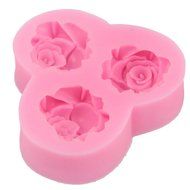 niceeshop(TM) 3 Cavity Flower Shape Decorating Party Silicone Cake Mold Fondant Baking Mold,Random Color N3