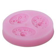 niceeshop(TM) 3 Cavity Flower Shape Decorating Party Silicone Cake Mold Fondant Baking Mold,Random Color N9