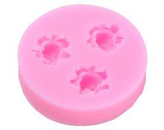 niceeshop(TM) 3 Cavity Flower Shape Decorating Party Silicone Cake Mold Fondant Baking Mold,Random Color N12