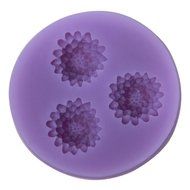 niceeshop(TM) 3 Cavity Flower Shape Decorating Party Silicone Cake Mold Fondant Baking Mold,Random Color N14