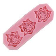 niceeshop(TM) 3 Cavity Flower Shape Decorating Party Silicone Cake Mold Fondant Baking Mold,Random Color N16