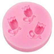 niceeshop(TM) 3 Cavity Flower Shape Decorating Party Silicone Cake Mold Fondant Baking Mold,Random Color N18