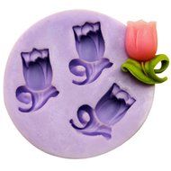 niceeshop(TM) 3 Cavity Flower Shape Decorating Party Silicone Cake Mold Fondant Baking Mold,Random Color N19