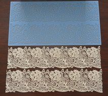 Vintage Art Nouveau 2 Rows Floral Butterfly SLM014 Large Silicone Lace Cake Mat Edible Sugar Mold