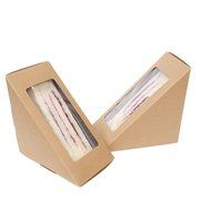 Set of 50PCS Large Kraft Sandwich Holder with Clear Display