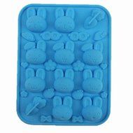 Wocuz Silicone Cartoon Cake Mold, 12 Rabbits, Radish, Chocolate Mold, Jelly Mold, Candy mold, DIY Ice Tray Mold N2