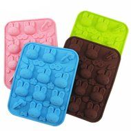 Wocuz Silicone Cartoon Cake Mold, 12 Rabbits, Radish, Chocolate Mold, Jelly Mold, Candy mold, DIY Ice Tray Mold N3
