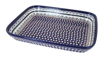 Polish Pottery Daisy Large Rectangular Baker