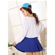 Spritech(TM) Women Girls Fashion Skater Flared Plain Mini Party Skirt with Safety Pants Watermelon Red N6