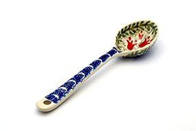 Polish Pottery Spoon - Medium - Crimson Bells