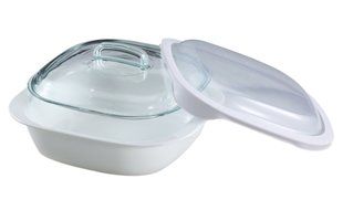 CorningWare SimplyLite 2-1/2-Quart Casserole with Glass and Plastic Lids