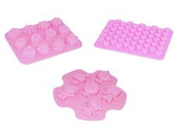 ALEKO SFCKIT Heat Resistant Non Stick Silicone Mini Hearts Various Shapes and Cartoon Characters Chocolate Cupcake...