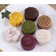 Blogger Mid-autumn Festival 4 Stamp Moon Cake Round Flower Mold Mould Decoration Pastry N7