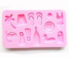 Happy Hour on the Beach Silicone Cake Mold Chocolate Mold Fondant Pudding Molds, Coconut, Glasses