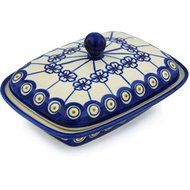 Ceramika Bona H0651H Polish Pottery Ceramic Butter Dish Hand Painted, 7-Inch