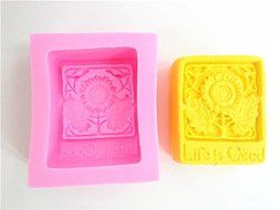 Wocuz W0383 Life Is Good Sunflower Pattern Silicone Candle Making Mold Soap Mold DIY Craft Mould Cake Top Decoration