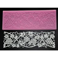 FOUR-C Sweet Lace Mat Cake Craft Silicone Mold Sugarcraft Tools Color Pink