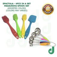 DW 4-Piece Rubber Spatula Brush Set With Measuring Spoon Bundle Comfortable handle Silicone Head Heat Safe Gentle...