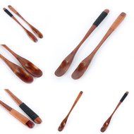 EXIU 2 Piece Wooden Coffee Spoons Tea Spoons Small Spoon Hand Craft Plam Wood Set N4