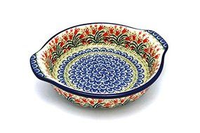 Polish Pottery Baker - Round with Grips - Medium - Crimson Bells