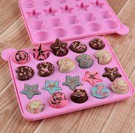 Dealglad Silicone Tray Pop Cake Stick Mould Lollipop Chocolate Party Cupcake Baking Mold (Smile)