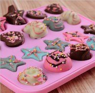 Dealglad Silicone Tray Pop Cake Stick Mould Lollipop Chocolate Party Cupcake Baking Mold (Smile) N2