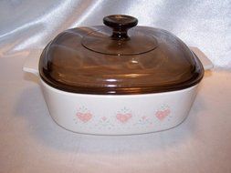 Corning Ware (A-2-B) "Forever Yours" Casserole Baking Dish with Brown Lid (2 qt)