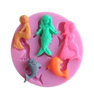Allforhome Pretty Mermaid Shaped 3d Silicone Cake Fondant Mold Cake Decoration Tools Soap Candle Moulds Sugar...