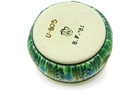 Polmedia Polish Pottery 2-inch Stoneware Mini Heater H6054G Hand Painted from Ceramika Artystyczna in Boleslawiec... N5