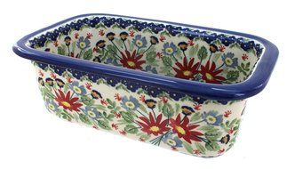 Polish Pottery Jungle Bouquet Loaf Baker