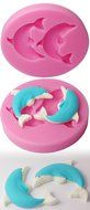 FOUR-C Silicone Cupcake Mold Dolphins Cake Decor Mould Color Pink N2