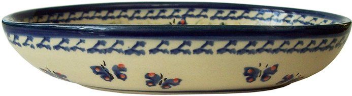 &quot;Eva&#039;s Collection&quot; Boleslawiec Stoneware - Polish Pottery Small Oval Baker - Wild Roses N2