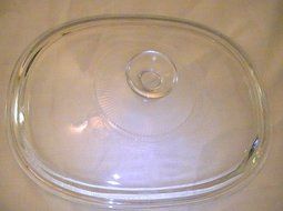 Corning Pyrex Clear Oval 6 1/4&quot; Replacement Lid - # DC 1.5 C