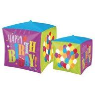 New Square Cube &quot;Happy Birthday&quot; Mylar Balloons Party Supply Decoration -2028428