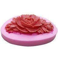 Lariy 1Pc 3D Rose Cake Mold Baking Fondant Silicone Mould DIY Cupcake Pastry Tools pink N3