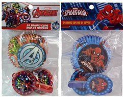 Marvel Avengers and Ultimate Spiderman 48 ct Baking Cups and Toppers
