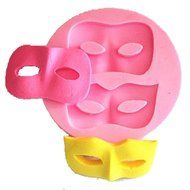 Longzang Small Mask Silicone Mold Sugar Craft DIY Gumpaste Cake Decorating Clay