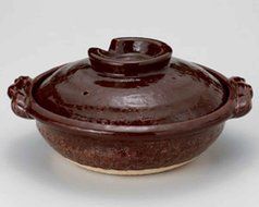 Candy-Glaze for 2-3 persons 8.9inch Donabe Japanese Hot pot Brown Ceramic Made in Japan