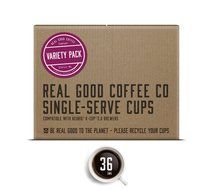 Real Good Coffee Co Recyclable K Cups, Variety Pack, Keurig 2.0 and 1.0 Compatible, 36 Single Serve Coffees N2