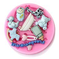 Longzang F0488 Baby Shower Fondant Silicone Sugar Craft Mold, Mini, Pink